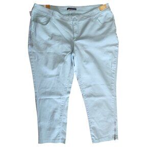 Lee Shapetastic‎ Jeans Womens Plus Size 24W Crop Solid All Blue Hidden Hold New